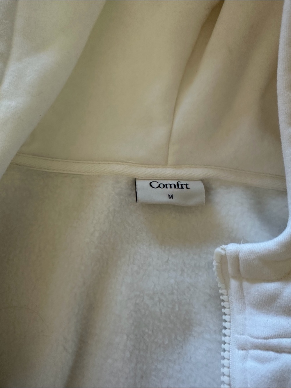 Women's Cream Full-Zip Hoodie Vest Layer - Picture 2 of 2